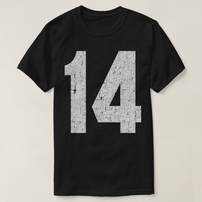 Jersey Uniform Number #14 Athletic Stil Sports Gr T Shirt (Design framsida)