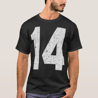 Jersey Uniform Number #14 Athletic Stil Sports Gr T Shirt