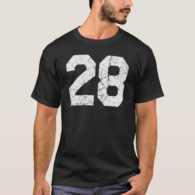 Jersey Uniform Number 28 T Shirt (Framsida)