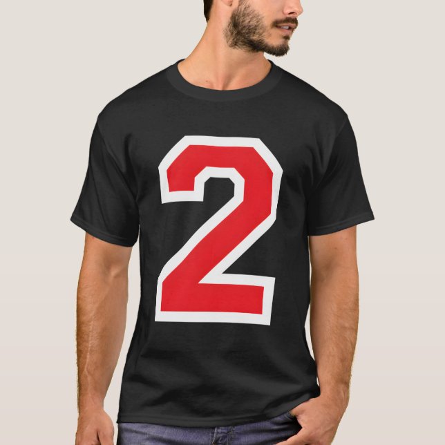 Jersey Uniform Number 2 T Shirt (Framsida)