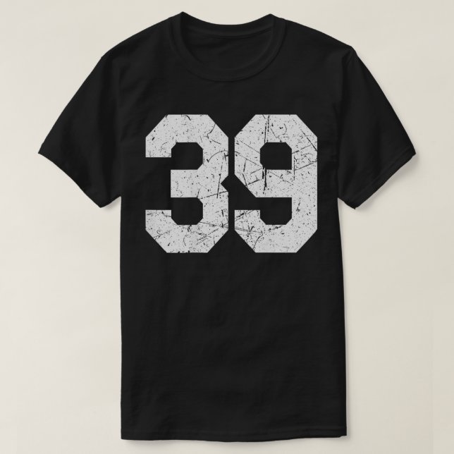 Jersey Uniform Number #39 Athletic Style Sports BA T Shirt (Design framsida)