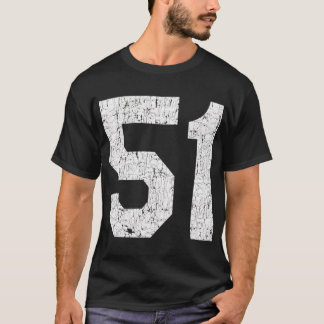 Jersey Uniform Number 51 Athletic Stil Sports T Shirt