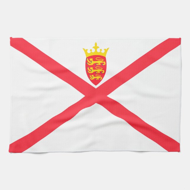 Jerseys flagga kökshandduk (Horisontell)