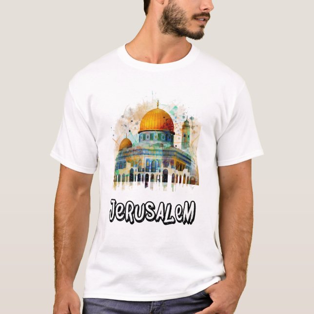 Jerusalem Al Quds Peace Justice and Freedom T Shirt (Framsida)