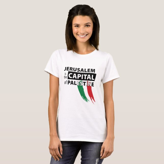 Jerusalem är huvudstaden av den Palestina T-tröja T Shirt (Hel framsida)