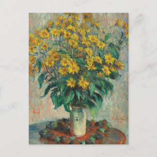 Jerusalem Artichoke Blommor av Claude Monet Vykort