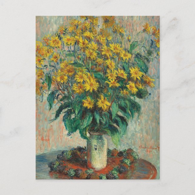 Jerusalem Artichoke Blommor av Claude Monet Vykort (Framsida)
