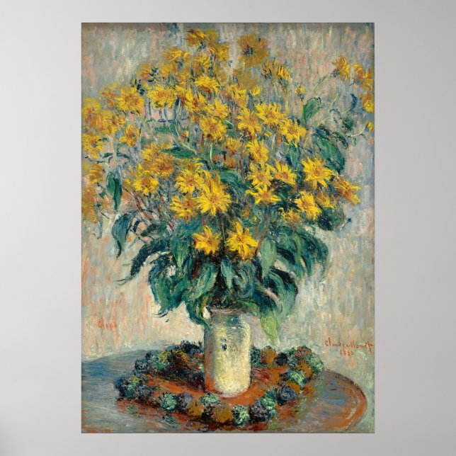 Jerusalem Artichoke Flowers, 1880 (olja på arbetsy Poster (Framsidan)