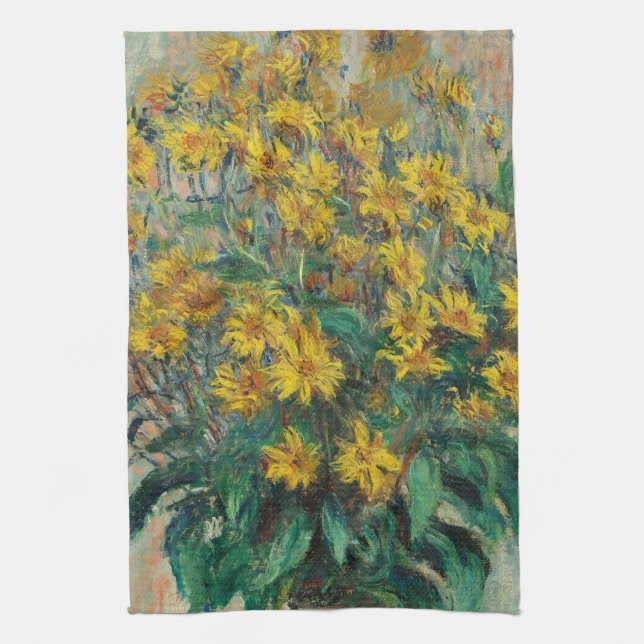 Jerusalem Artichoke Flowers av Claude Monet Kökshandduk (Vertikal)