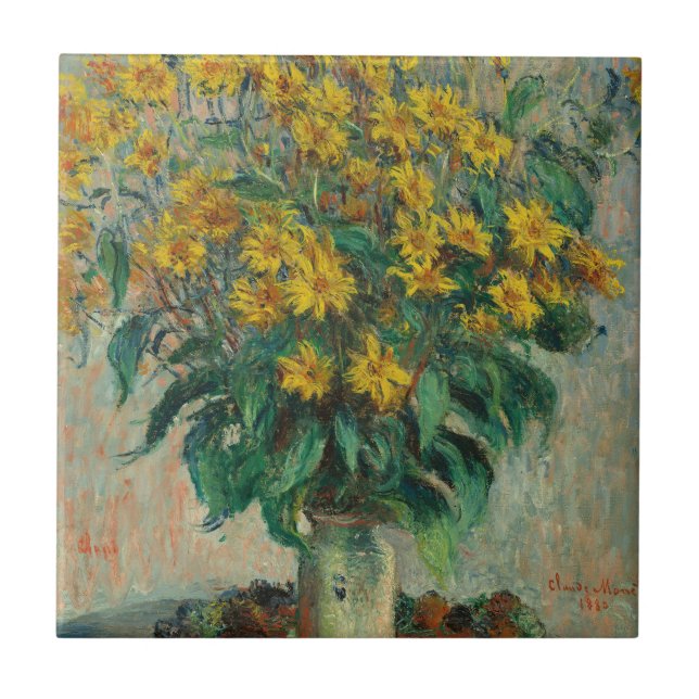 Jerusalem Artichoke Flowers - Claude Monet Kakelplatta (Framsidan)