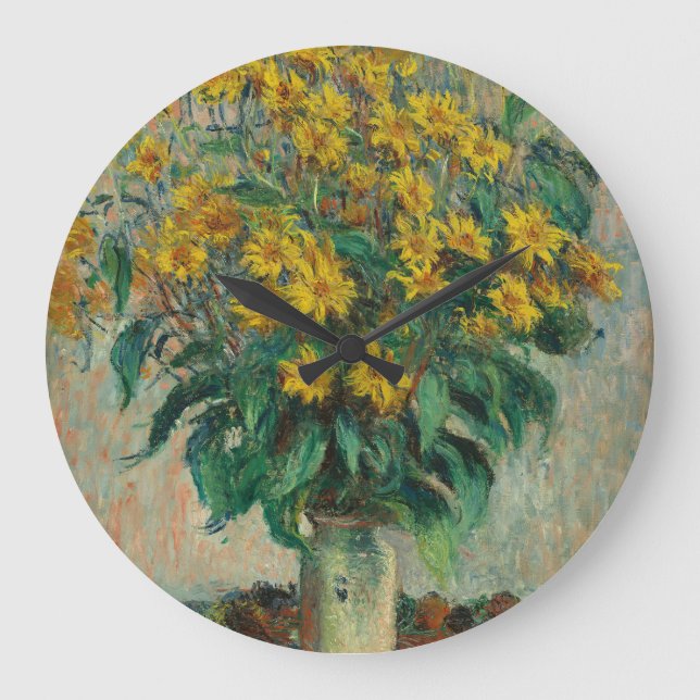 Jerusalem Artichoke Flowers - Claude Monet Stor Klocka (Framsida)