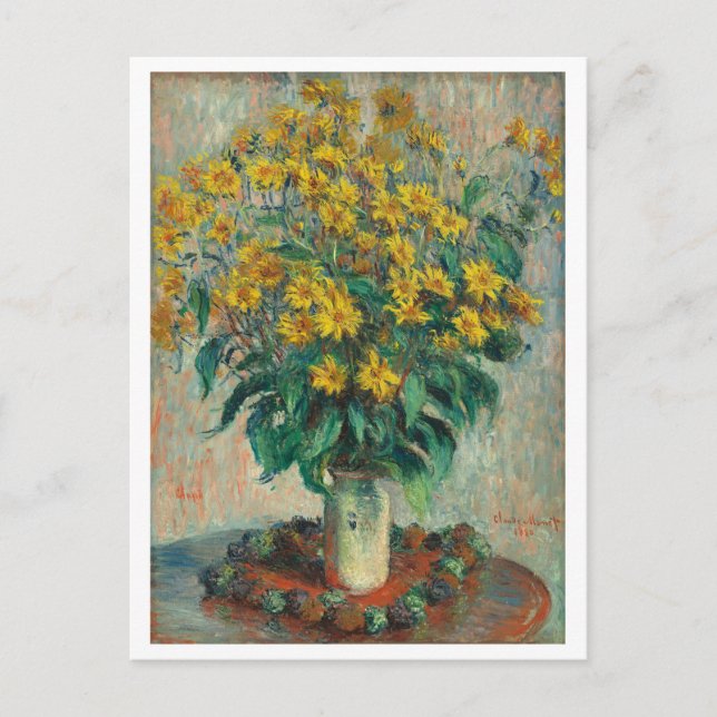 Jerusalem Artichoke Flowers Painting by Monet Vykort (Framsida)