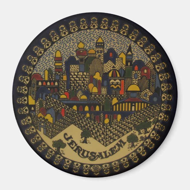 Jerusalem Ceramic Magnet (Framsidan)