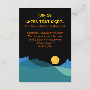 JERUSALEM CITY of GULD Mitzvah Party Card Tilläggskort