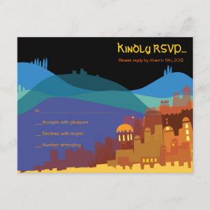 JERUSALEM CITY of GULD Pub Bat mitzvah Responcard OSA Kort