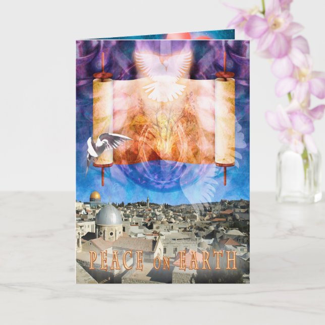 Jerusalem City Peace on EARTH Card Kort (Orkide)