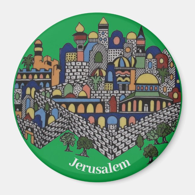 Jerusalem Cityscape Magnet (Framsidan)