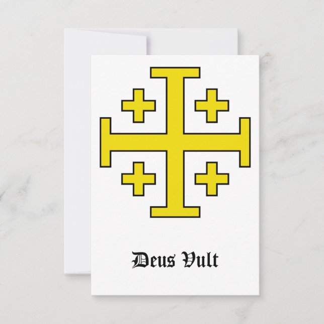 Jerusalem Cross Holy Card Tack Kort (Framsida)