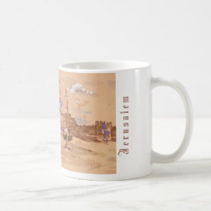 Jerusalem David Old City Watercolor Painting ART Kaffemugg