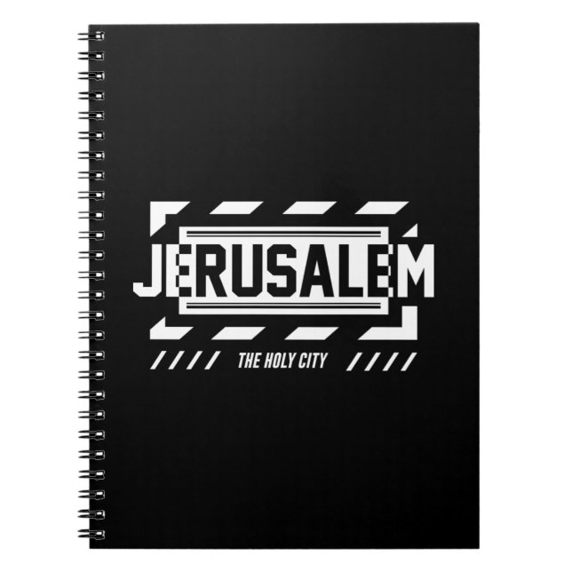 Jerusalem Den Heliga Staden Urban Typografi Design Anteckningsbok (Framsidan)