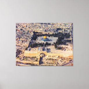 Jerusalem för stad för tempelmontering gammal canvastryck