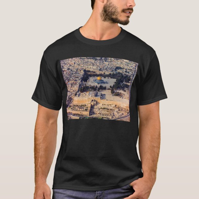 Jerusalem för stad för tempelmontering gammal t-shirt (Framsida)