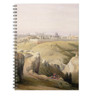 Jerusalem från Mountet of Olives, April 8th 1839 Anteckningsbok Med Spiral