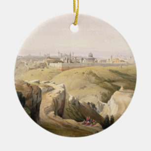 Jerusalem från Mountet of Olives, April 8th 1839 Julgransprydnad Keramik