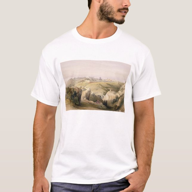 Jerusalem från Mountet of Olives, April 8th 1839 Tee Shirt (Framsida)