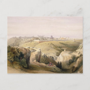 Jerusalem från Mountet of Olives, April 8th 1839 Vykort