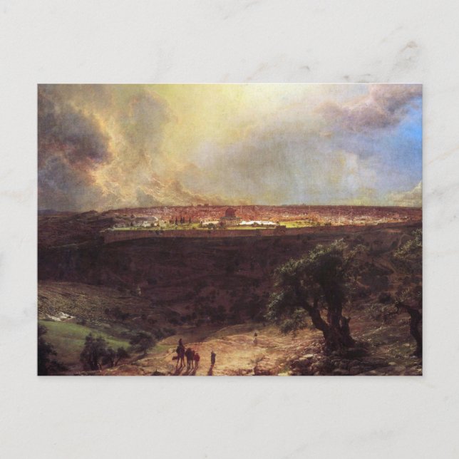 Jerusalem från Olivberget av kyrkan Vykort (Framsida)