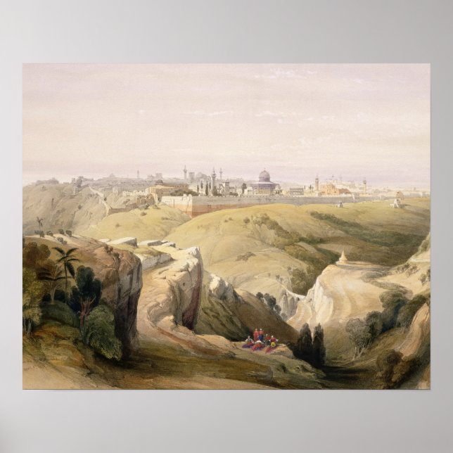 Jerusalem från Olivberget den 8 april 1839 Poster (Framsidan)