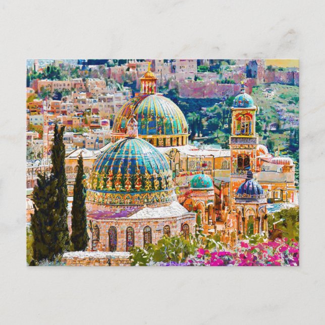 Jerusalem, Heliga City Vykort (Framsida)