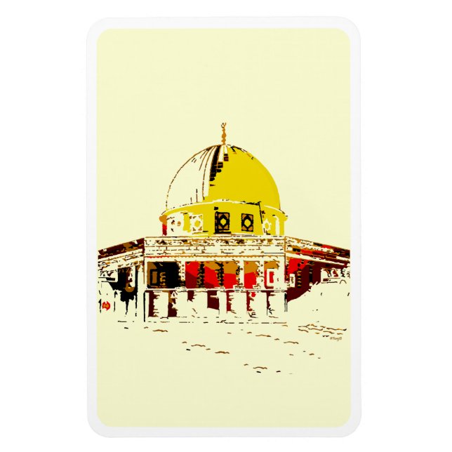 Jerusalem i Er Händer: Dome of the Sten Flexible Magnet (Vertikal)
