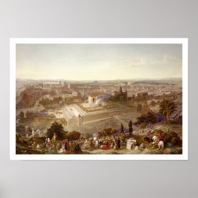 Jerusalem i Grandeur, graverat av Charles Majs Poster (Framsidan)