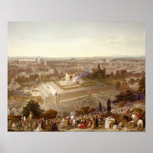 Jerusalem i Grandeur, graverat av Charles Majs Poster (Framsidan)