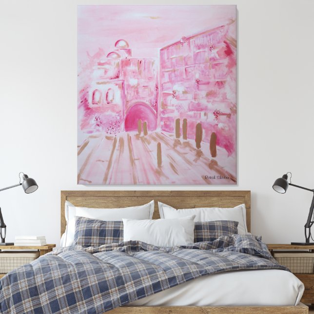 Jerusalem in Pink and Gold canvastavla (Insitu (sovrum))