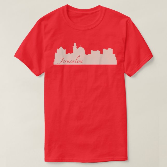 Jerusalem, Israel City Skyline Souvenir Stil T Shirt (Design framsida)