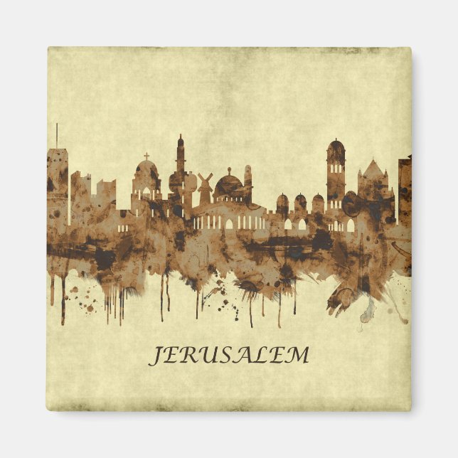Jerusalem Israel Cityscape Magnet (Framsidan)