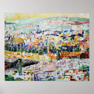 Jerusalem Israel Impressionistisk målning Poster