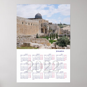 Jerusalem, Israel. Kalender 2022 Affisch