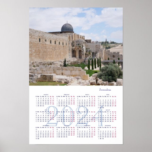 Jerusalem, Israel. Kalender 2024 Poster (Framsidan)