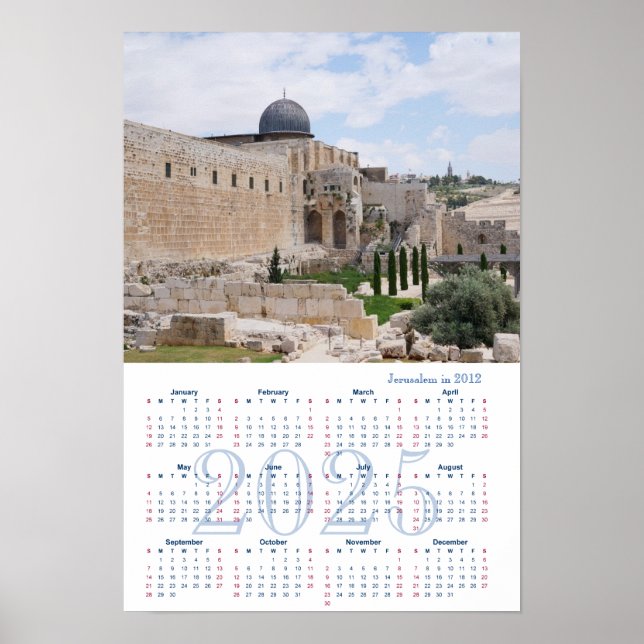 Jerusalem, Israel. Kalender 2025 Poster (Framsidan)