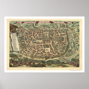 Jerusalem Israel karta 1660 Poster