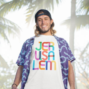 Jerusalem Israel Pop Art Brev T Shirt