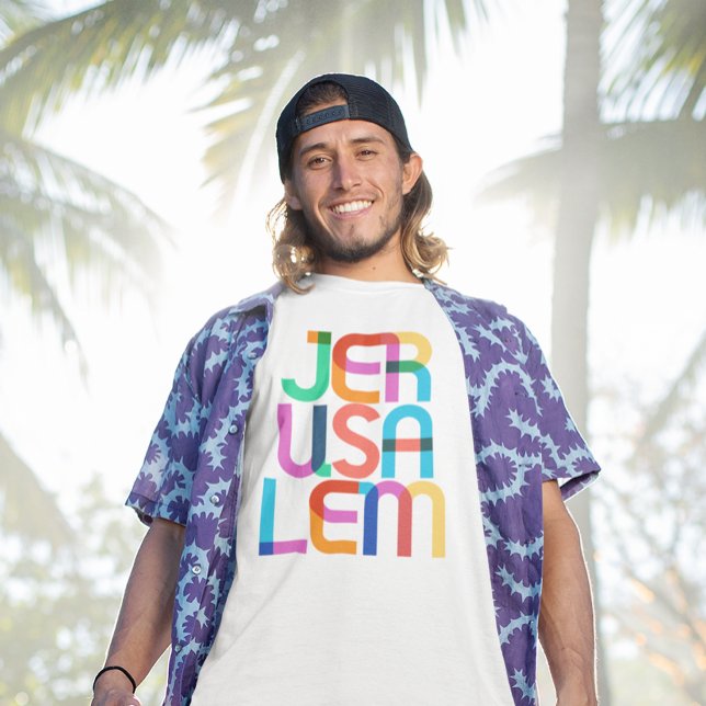 Jerusalem Israel Pop Art Brev T Shirt (Skapare uppladdad)