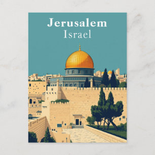 Jerusalem, Israel Retro Art Vykort