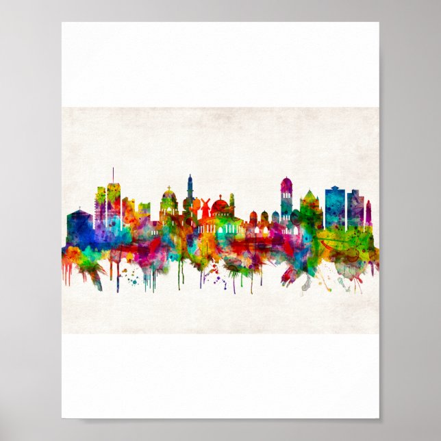 Jerusalem Israel Skyline Poster (Framsidan)