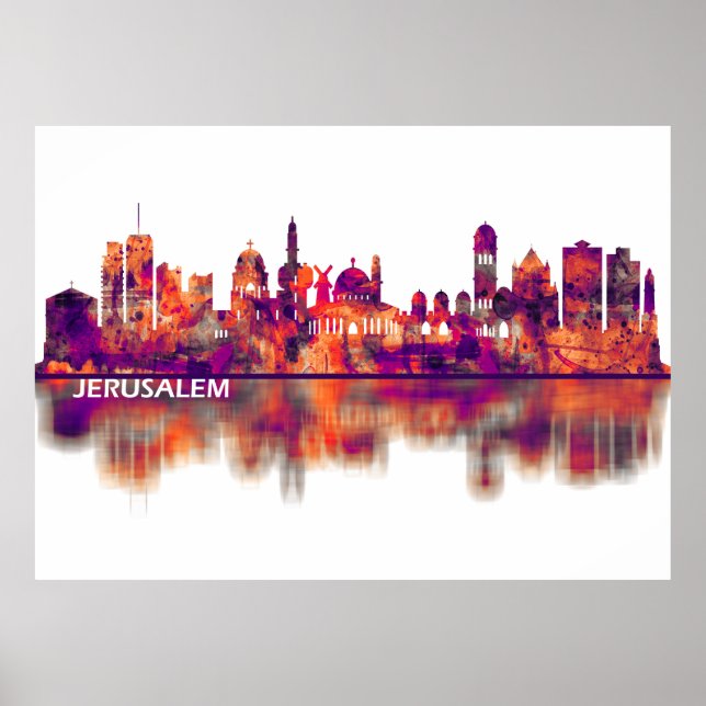 Jerusalem Israel Skyline Poster (Framsidan)
