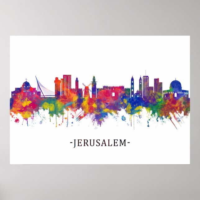 Jerusalem Israel Skyline Poster (Framsidan)